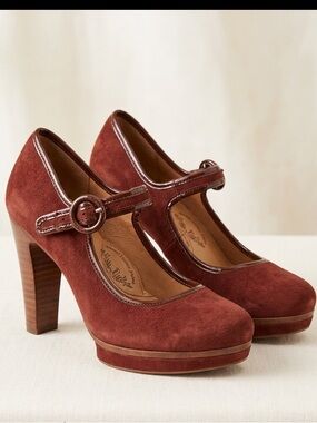 Sofft Leather Mary jane Heels Burgundy 7.5